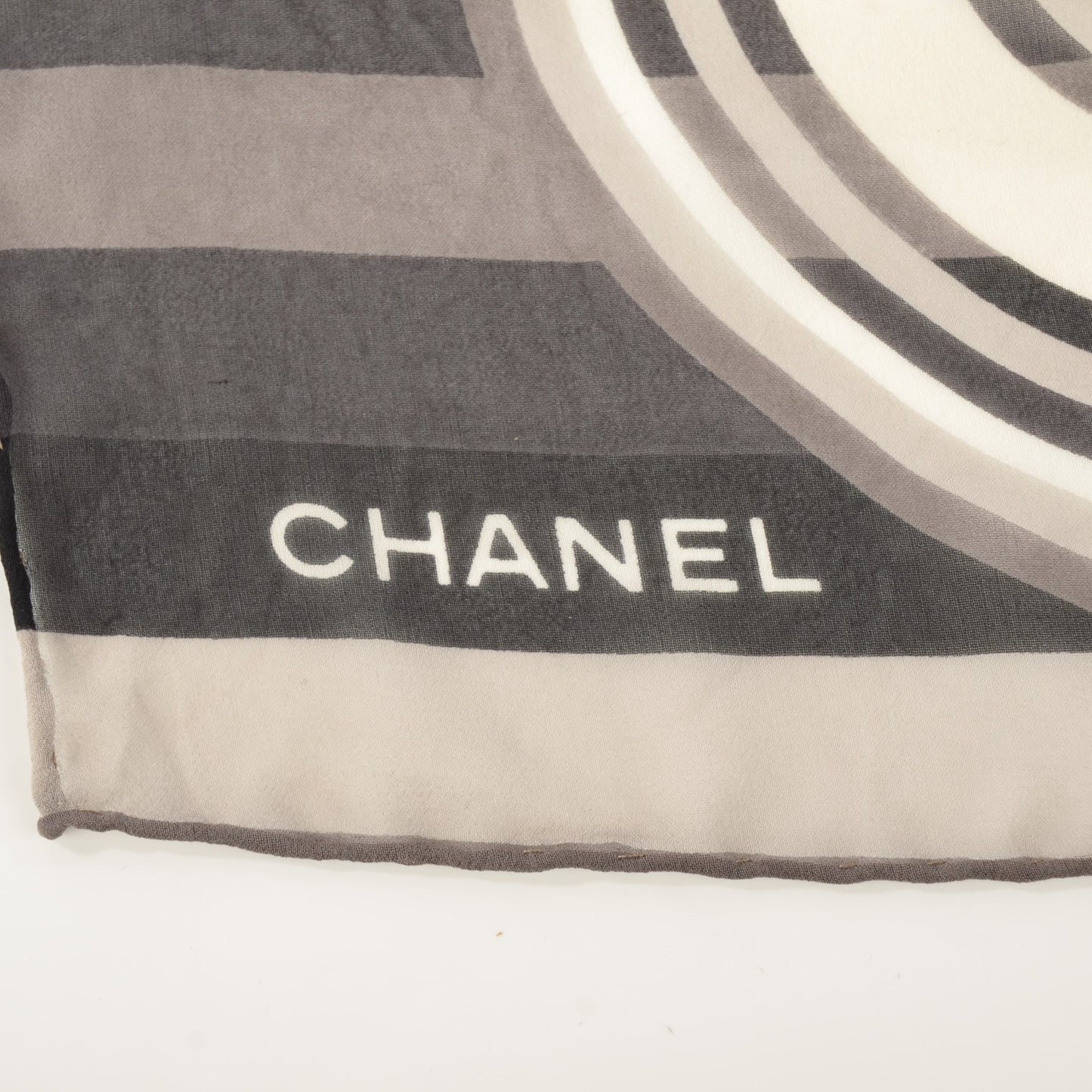 Silk CC Camellia Clover Square Scarf Black White