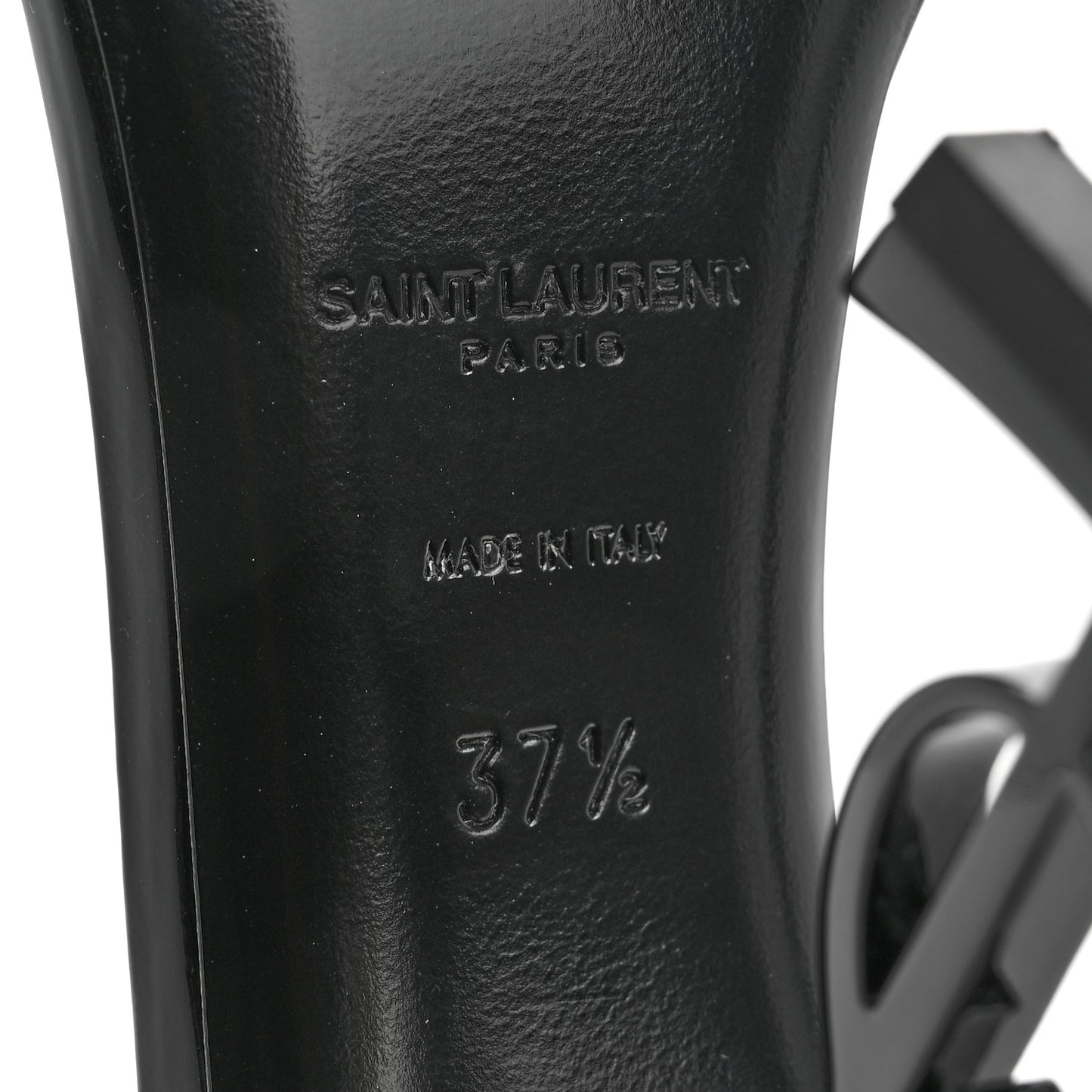 Patent Calfskin Opyum 110 Sandals 37.5 Black