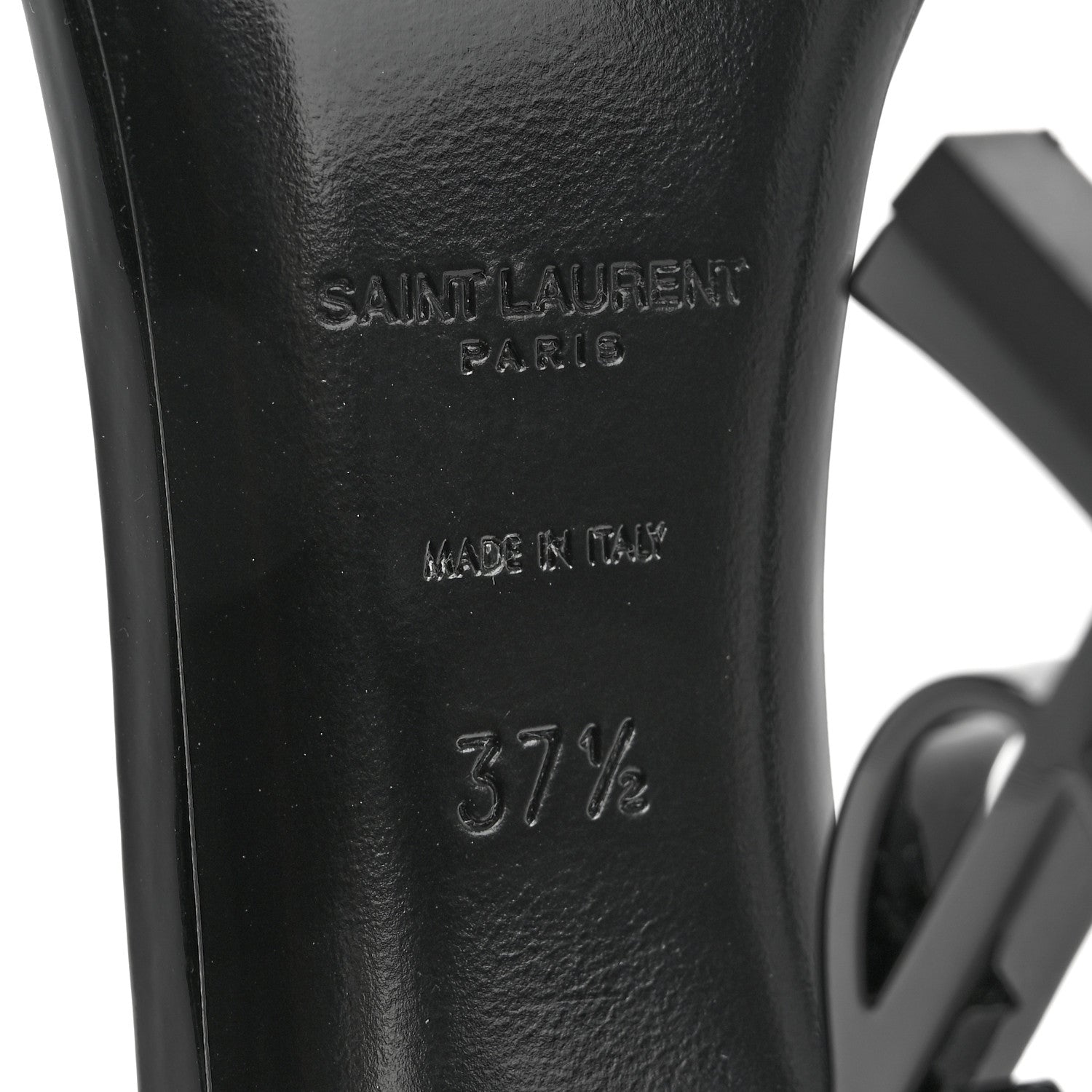 Saint Laurent Patent Calfskin Opyum 110 Sandals 37.5 Black 8 of 10