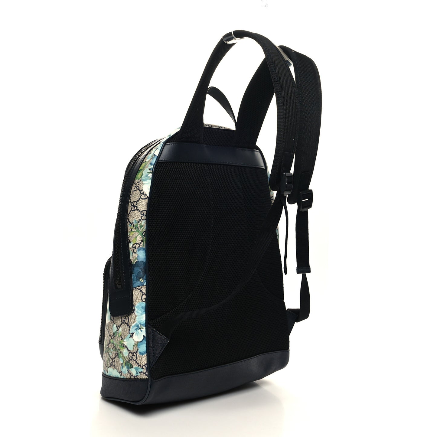 GG Supreme Monogram Blooms Medium Day Backpack Beige Blue Navy