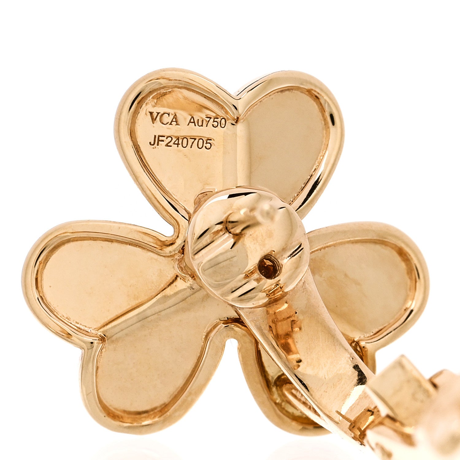 Van Cleef & Arpels 18K Yellow Gold Diamond Small Frivole Earrings 4 of 6