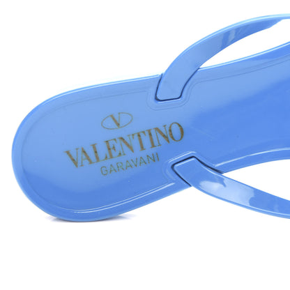 Valentino Garavani PVC Jelly Rockstud Bow Thong Sandals 39 Blue 8 of 9