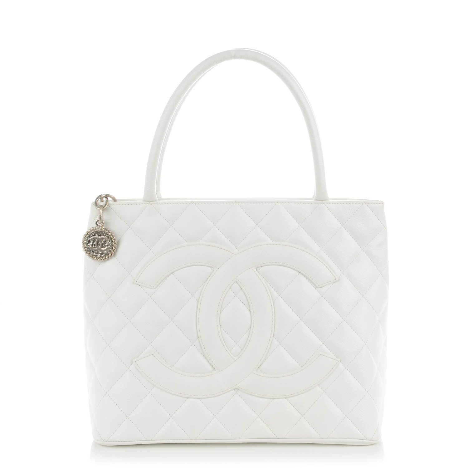 Chanel Caviar Quilted Medallion Tote White 1 of 7