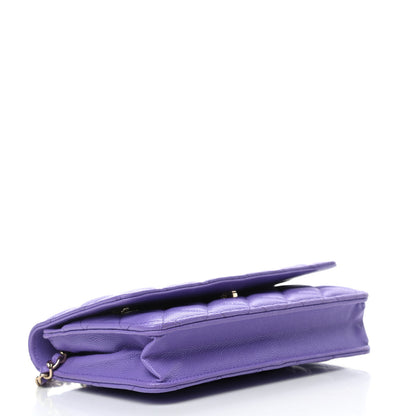 Chanel Caviar Quilted Wallet On Chain WOC Purple 4 of 13