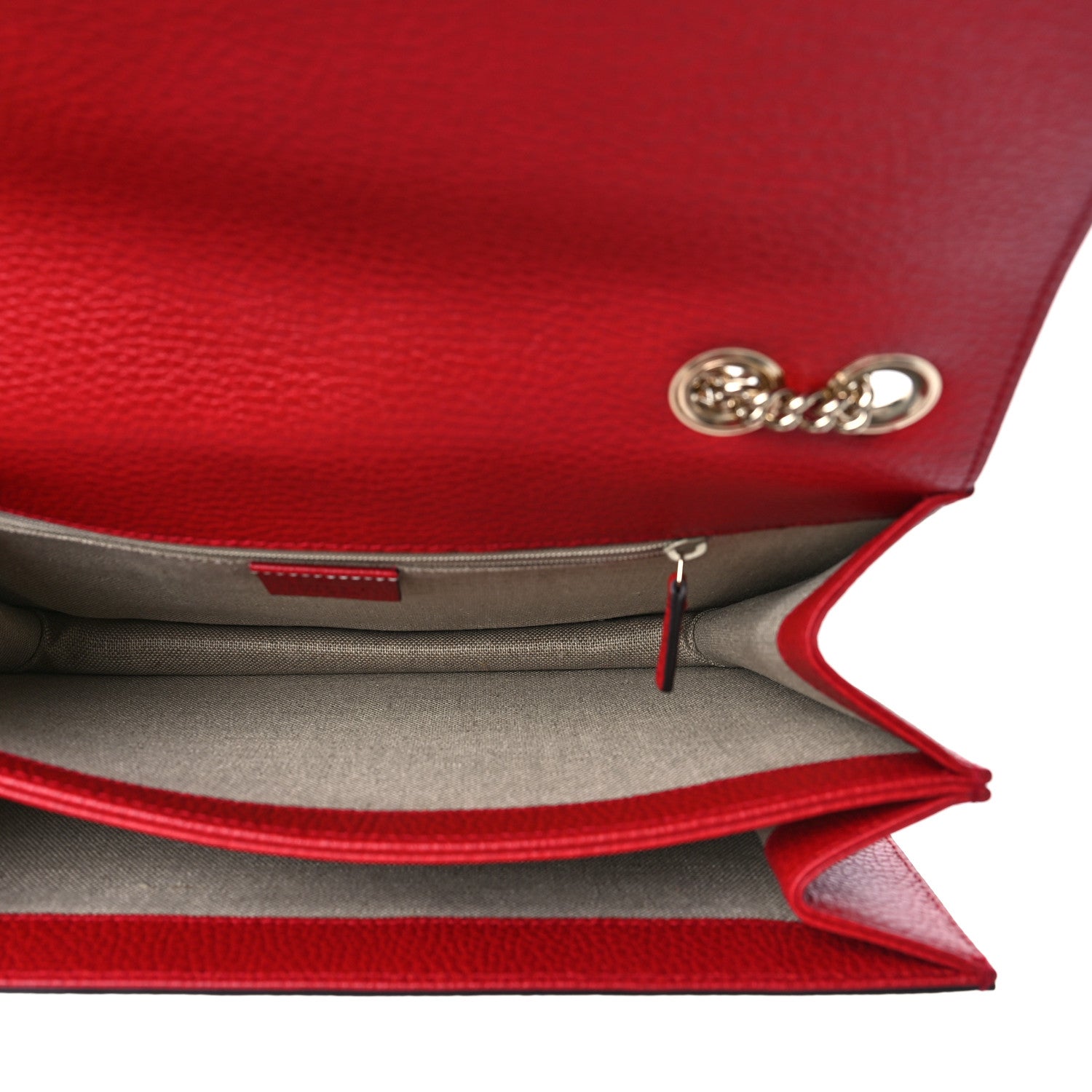 Gucci Dollar Calfskin Interlocking G Shoulder Bag Red 5 of 9