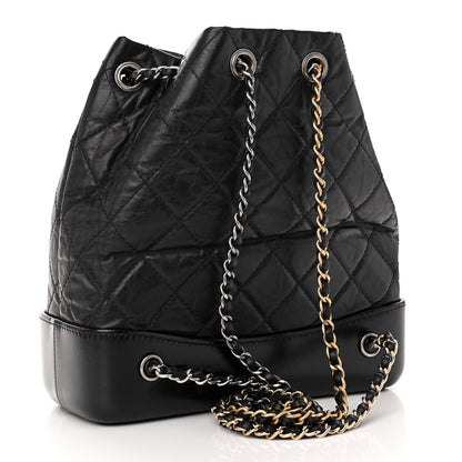 Chanel Aged Calfskin Quilted Small Gabrielle Backpack Black 3 of 11
