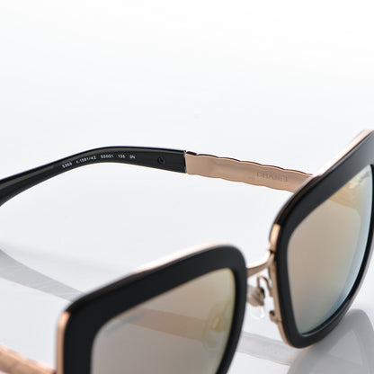 Chanel Metal Square Spring Sunglasses 5369 Black Pink Gold 5 of 8
