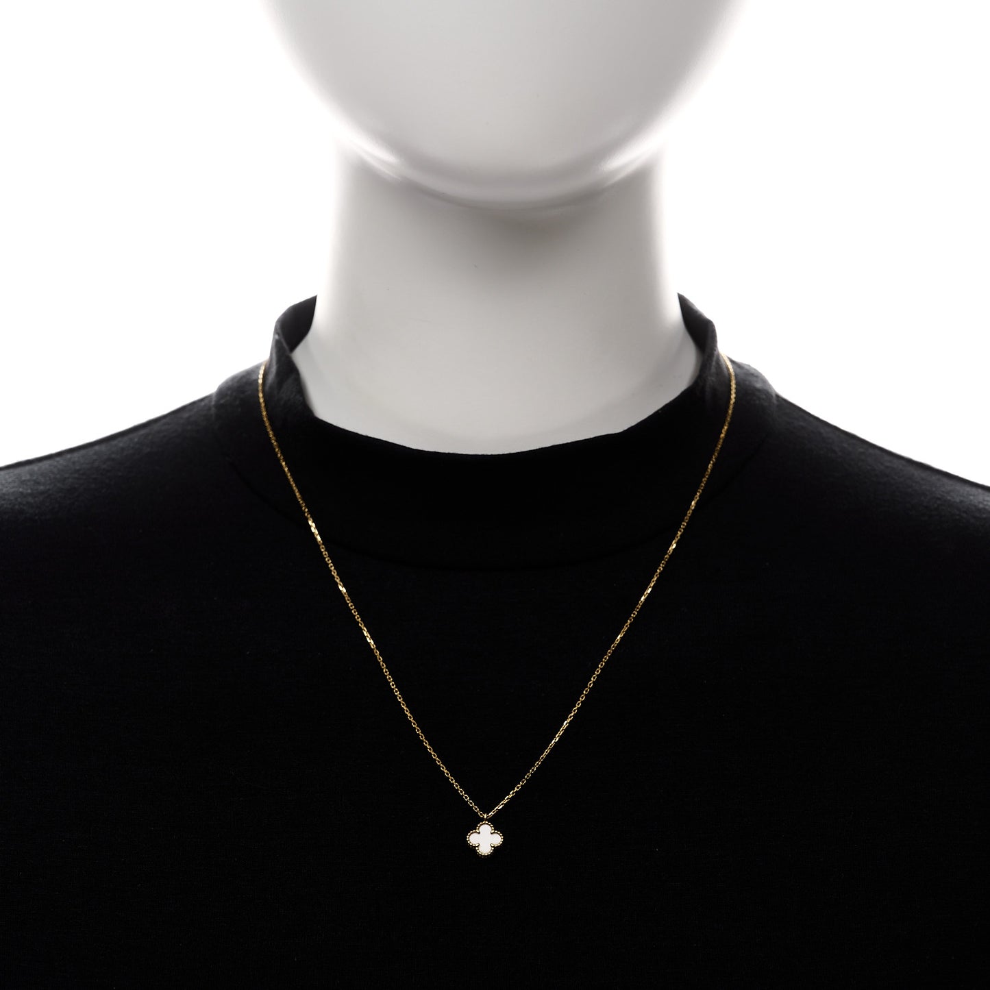 18K Yellow Gold Mother of Pearl Sweet Alhambra Pendant Necklace