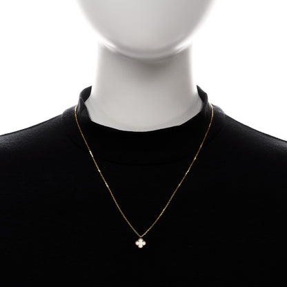 Van Cleef & Arpels 18K Yellow Gold Mother of Pearl Sweet Alhambra Pendant Necklace 2 of 7