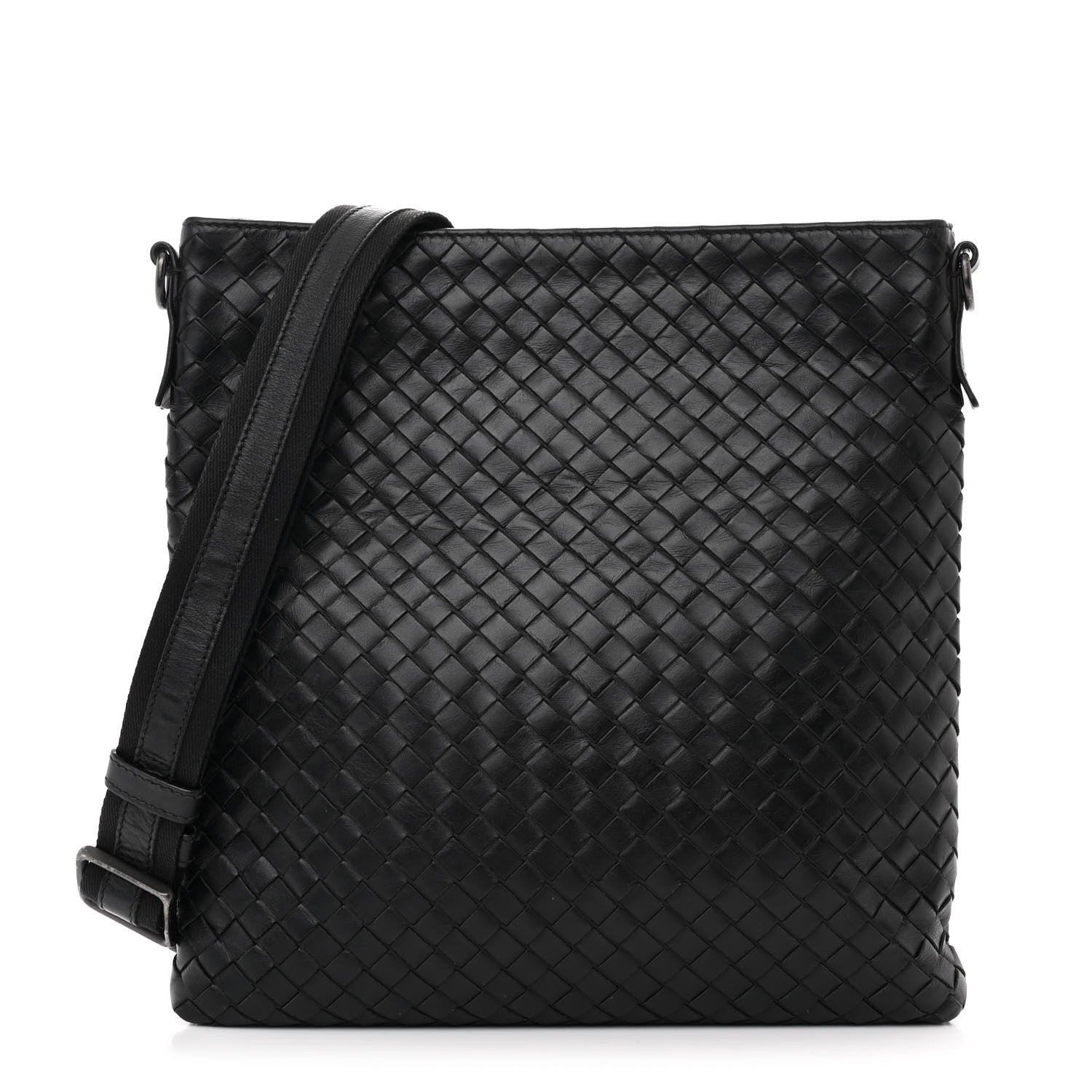 Bottega Veneta Nappa Intrecciato VN Crossbody Messenger Bag Black 1 of 9