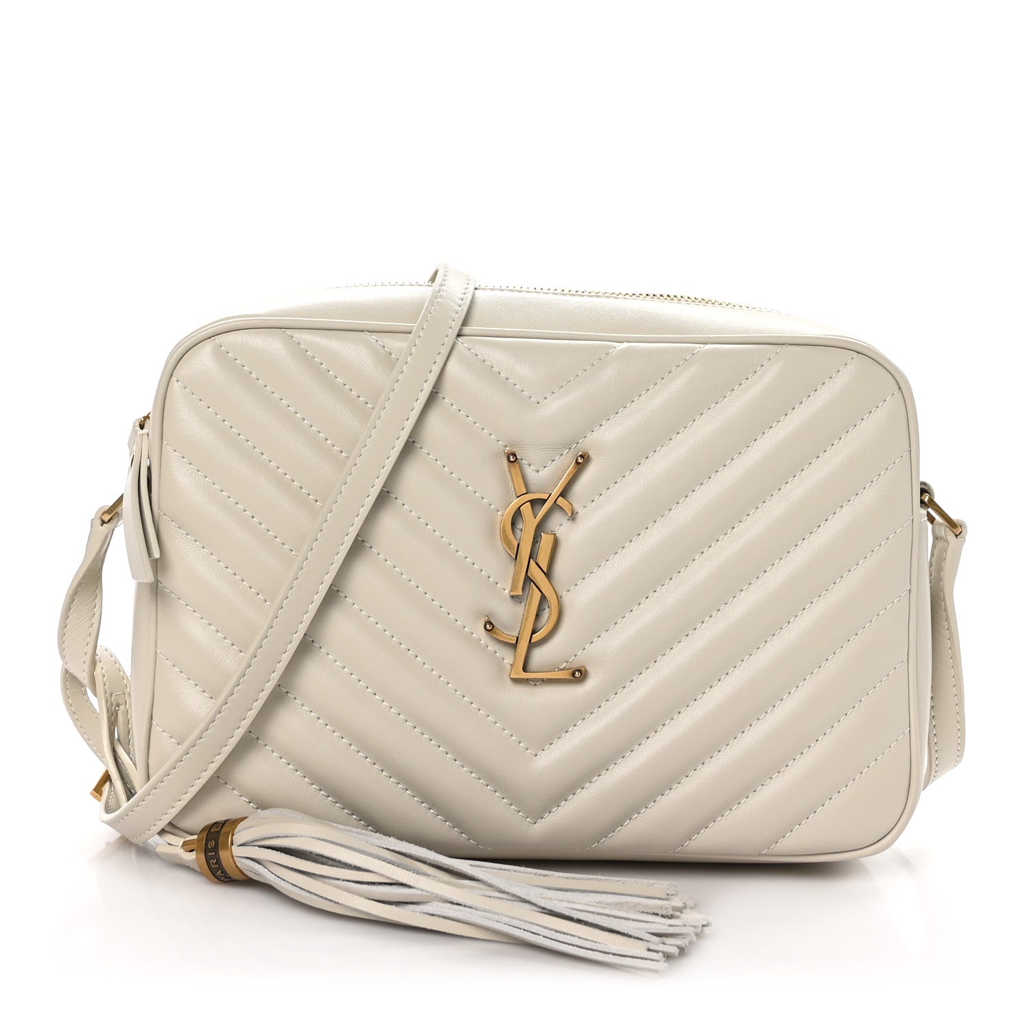 Saint Laurent Calfskin Matelasse Monogram Lou Camera Bag Crema Soft 1 of 10