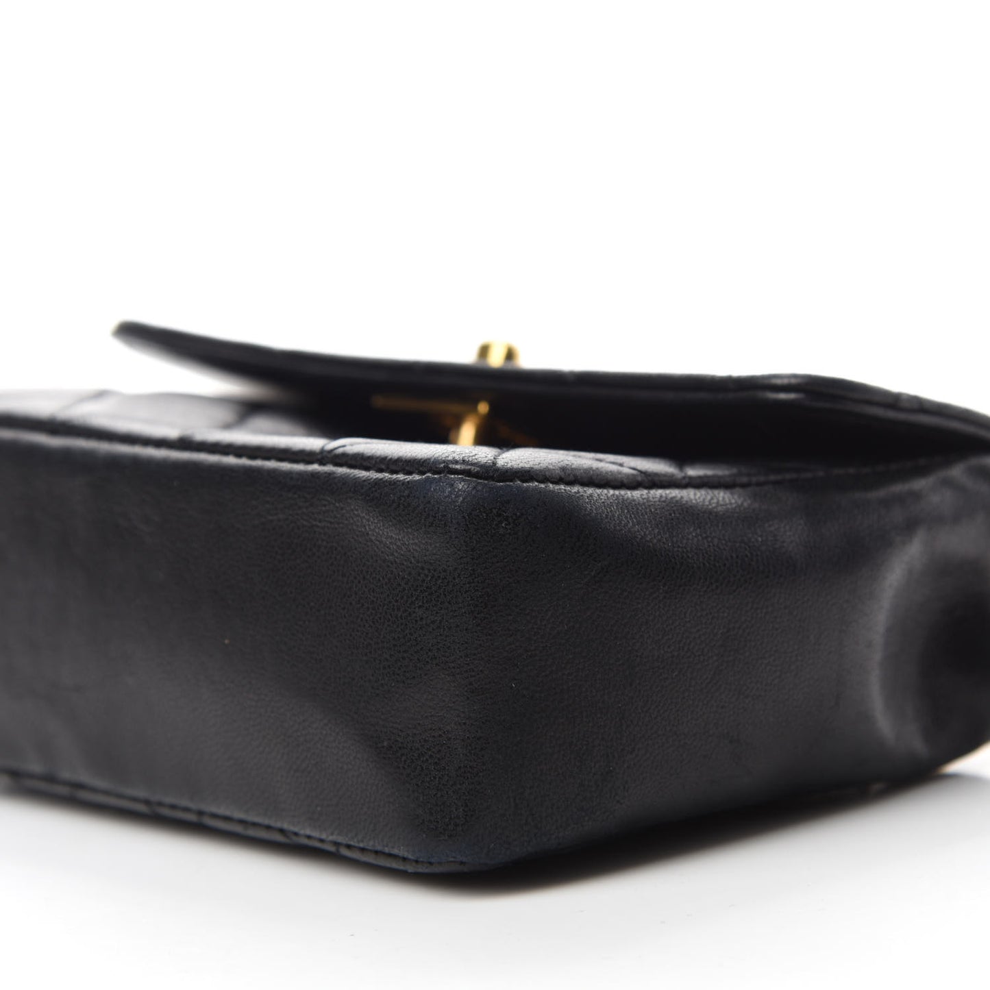Lambskin Quilted Extra Mini Flap Black