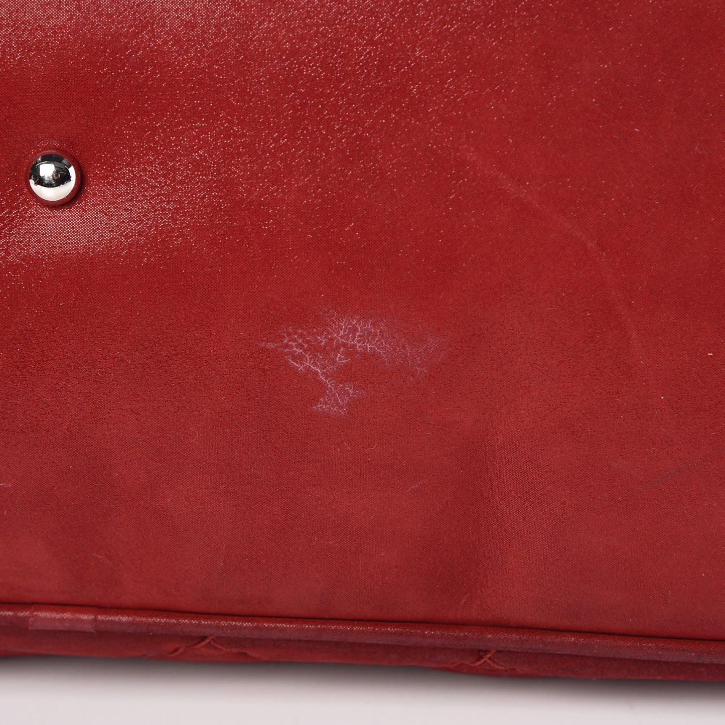 Iridescent Calfskin Quilted Small Sea Hit Tote Red