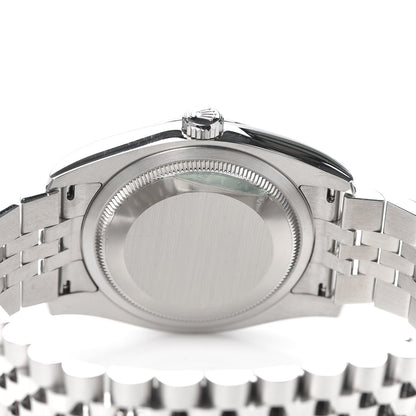Rolex Stainless Steel 18K White Gold Diamond 36mm Oyster Perpetual Datejust Watch Black 116234 4 of 6