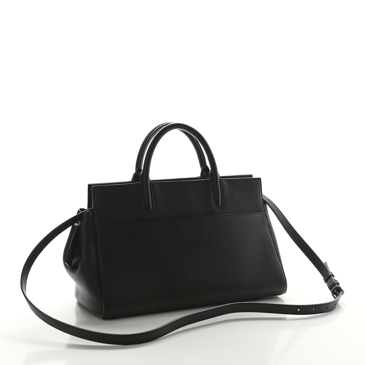 Saint Laurent Grained Calfskin Small Cabas Rive Gauche Black 3 of 9