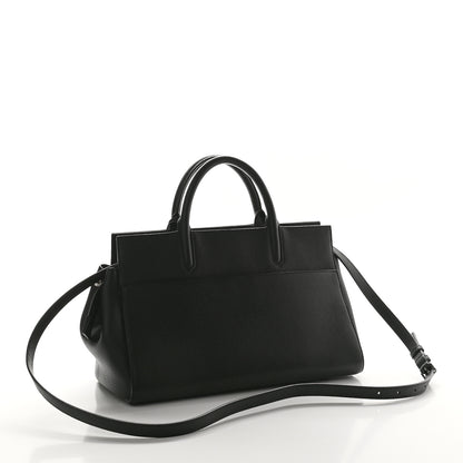 Saint Laurent Grained Calfskin Small Cabas Rive Gauche Black 3 of 9