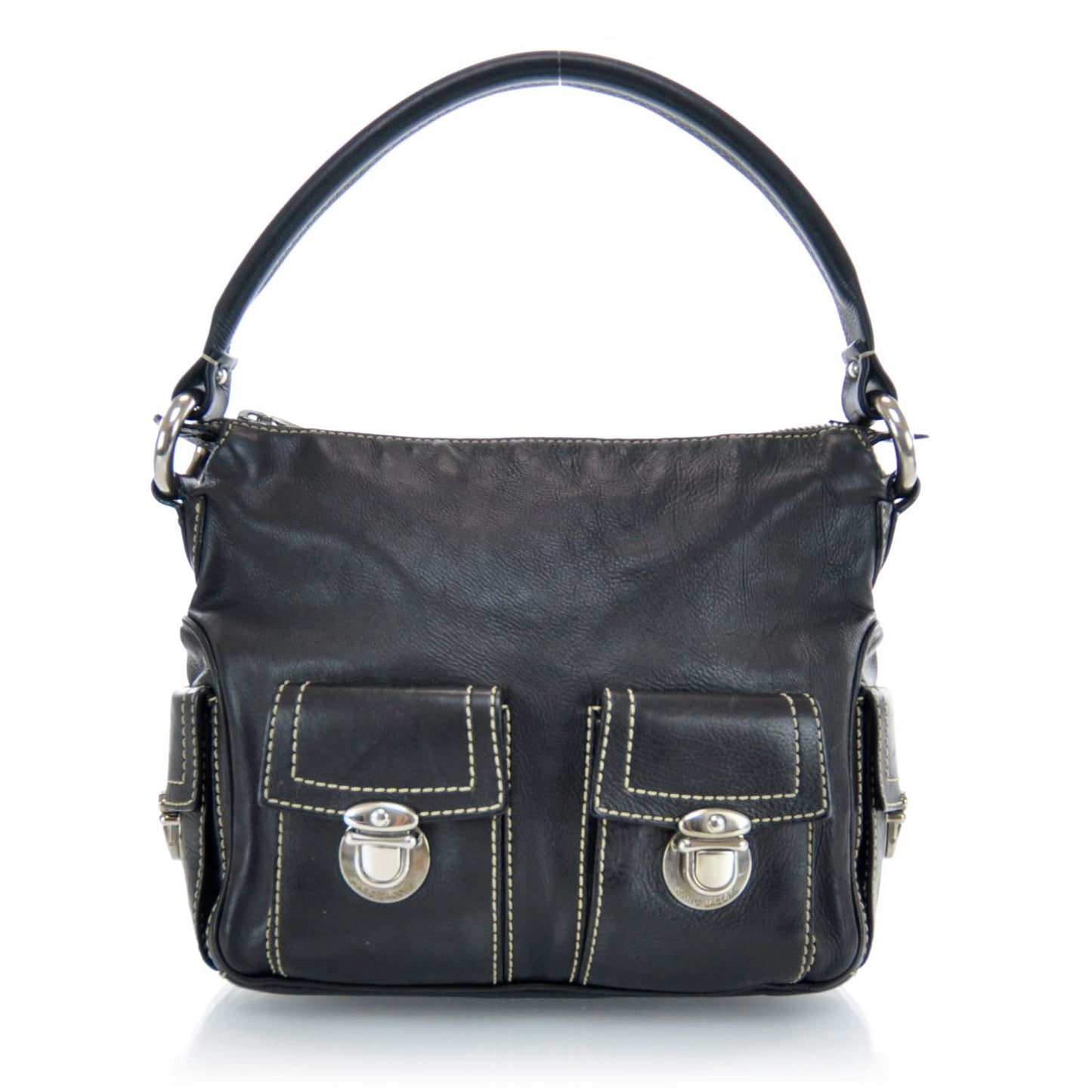 Leather Multipocket Hobo Black