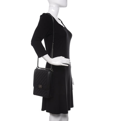 Chanel Calfskin Quilted North South Boy Flap Black 2 of 11