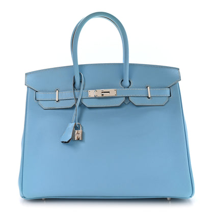 Hermes Epsom Candy Birkin 35 Celeste Mykonos 1 of 10