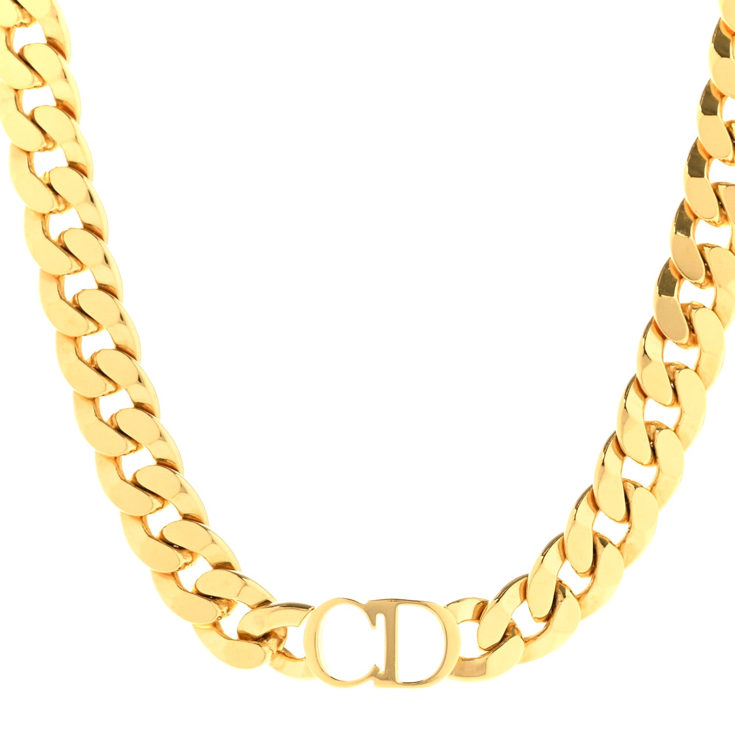Christian Dior Metal Danseuse Etoile Chain Choker Necklace Gold 1 of 8
