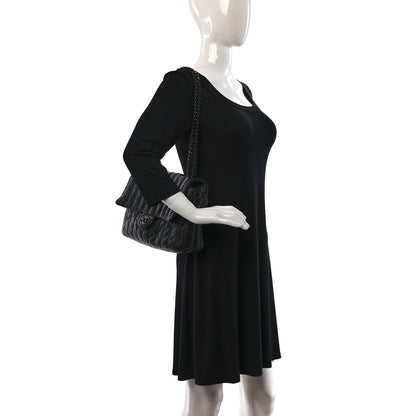 Chanel Lambskin Vertical Stitch Jumbo Single Flap Black 2 of 12