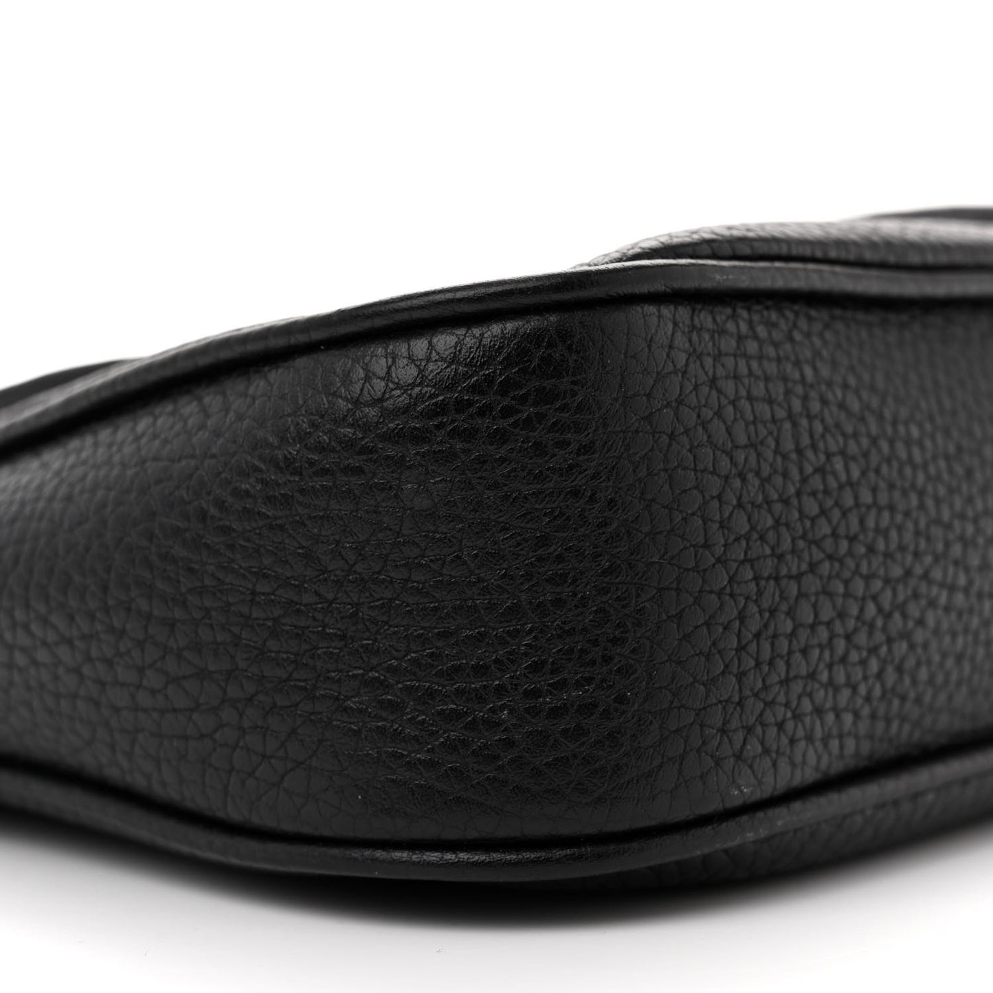 Pebbled Calfskin Medium Soho Flap Crossbody Black