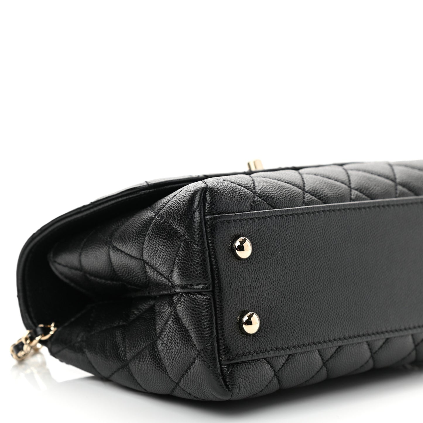 Caviar Quilted Mini Coco Handle Flap Black