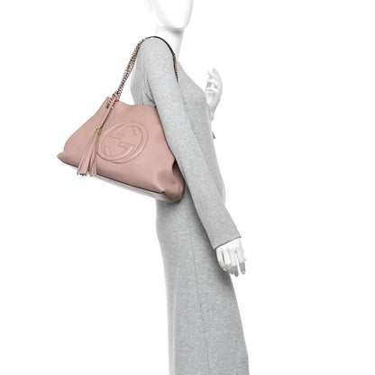 Gucci Pebbled Calfskin Medium Soho Chain Shoulder Bag Antique Rose 2 of 12