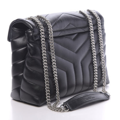 Saint Laurent Calfskin Y Quilted Monogram Small Loulou Chain Satchel Black 3 of 9