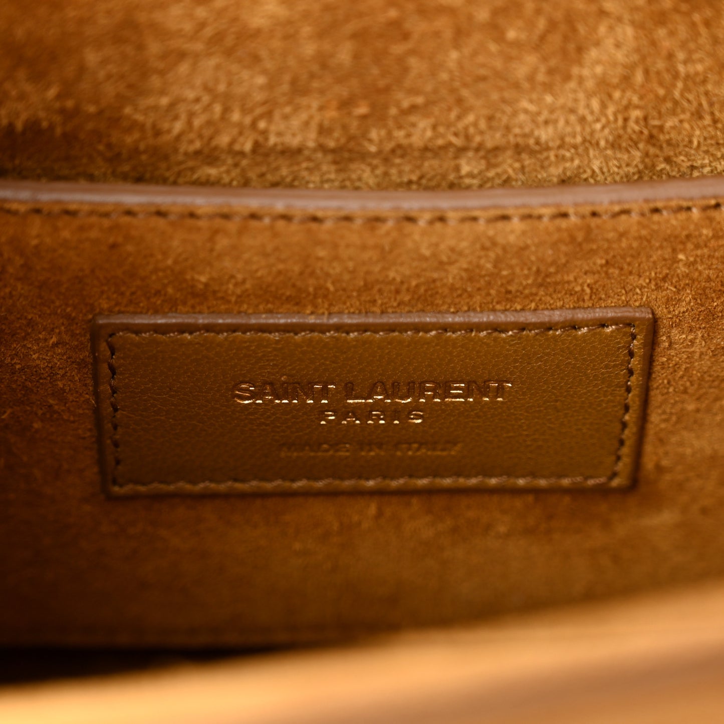 Suede Fringe Small Monogram Satchel Light Ocre