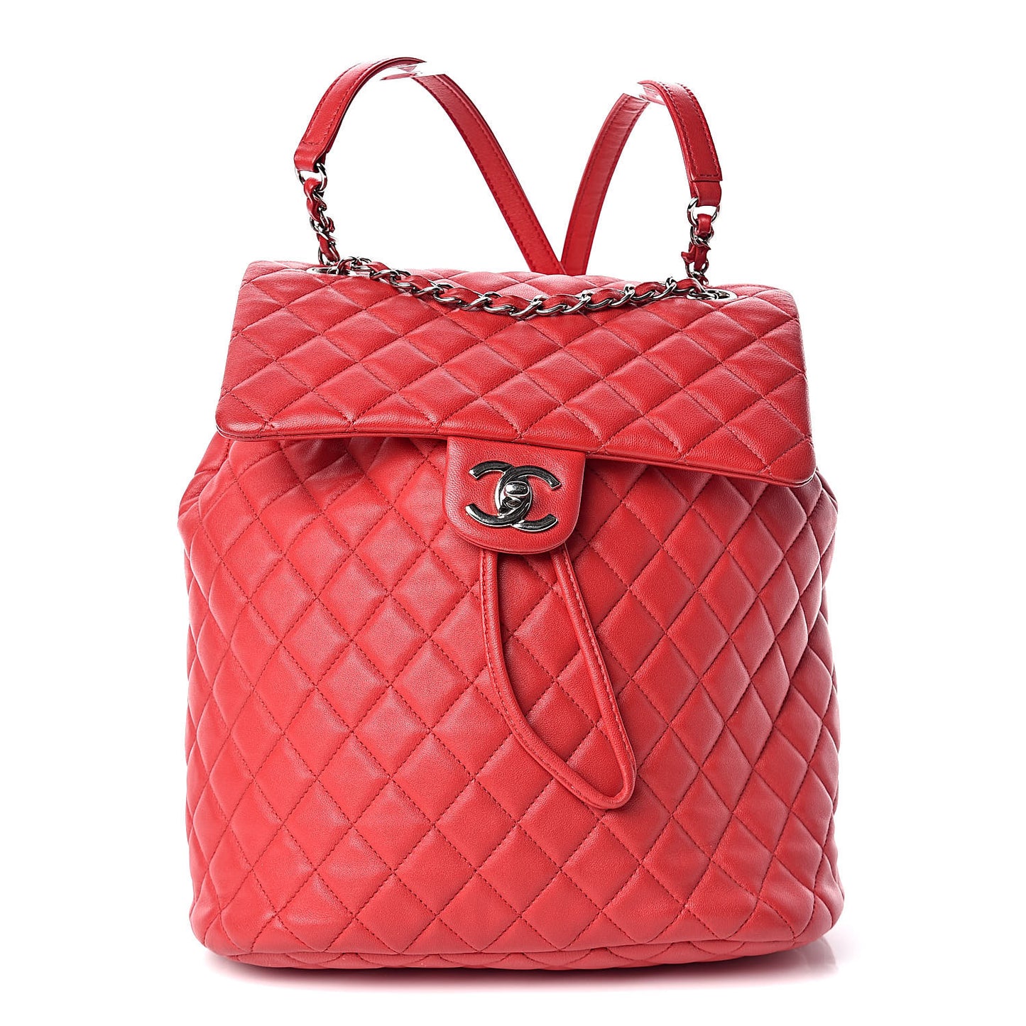 Lambskin Quilted Large Urban Spirit Backpack Red
