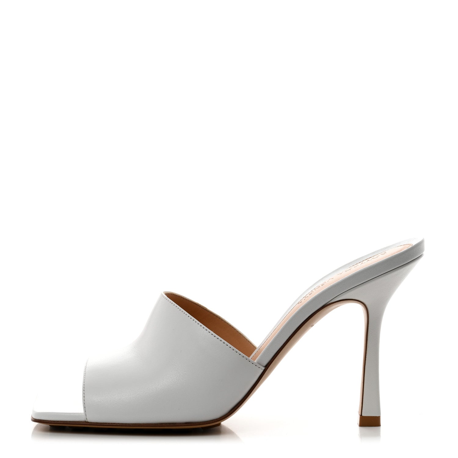 Bottega Veneta Lambskin Stretch Mule Sandals 38 Optic White 1 of 9