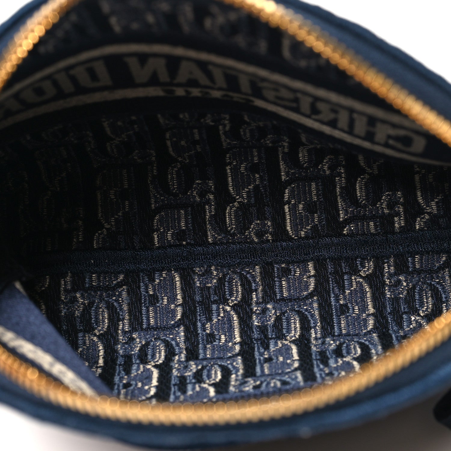 Christian Dior Velvet Oblique Cosmetic Pouch Blue 5 of 9