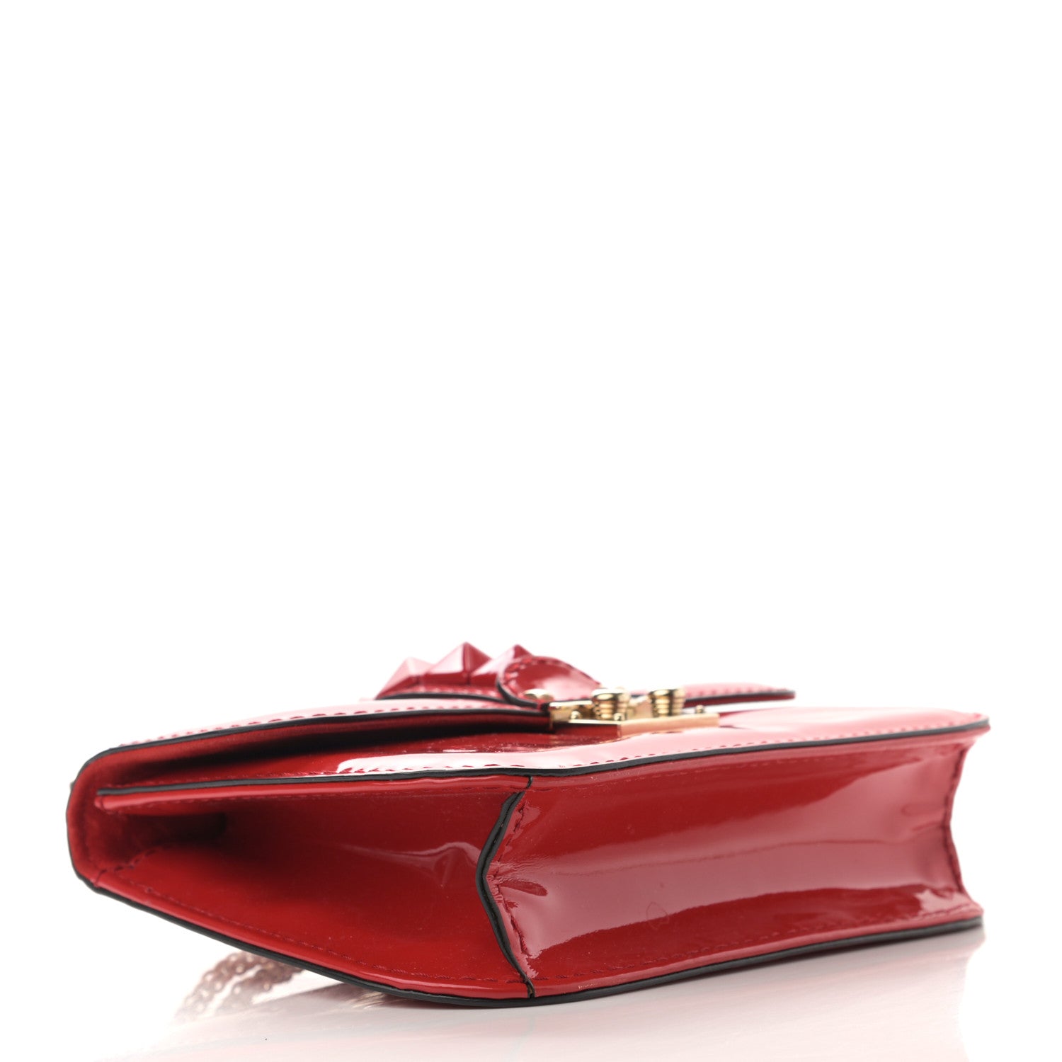 Valentino Garavani Patent Monochrome Small Glam Lock Rockstud Flap Rosso Valentino 3 of 11