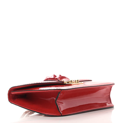 Valentino Garavani Patent Monochrome Small Glam Lock Rockstud Flap Rosso Valentino 3 of 11