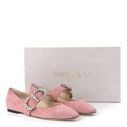 Jimmy Choo Suede Crystal Goodwin Ballerina Flats 36 Candyfloss 8 of 8