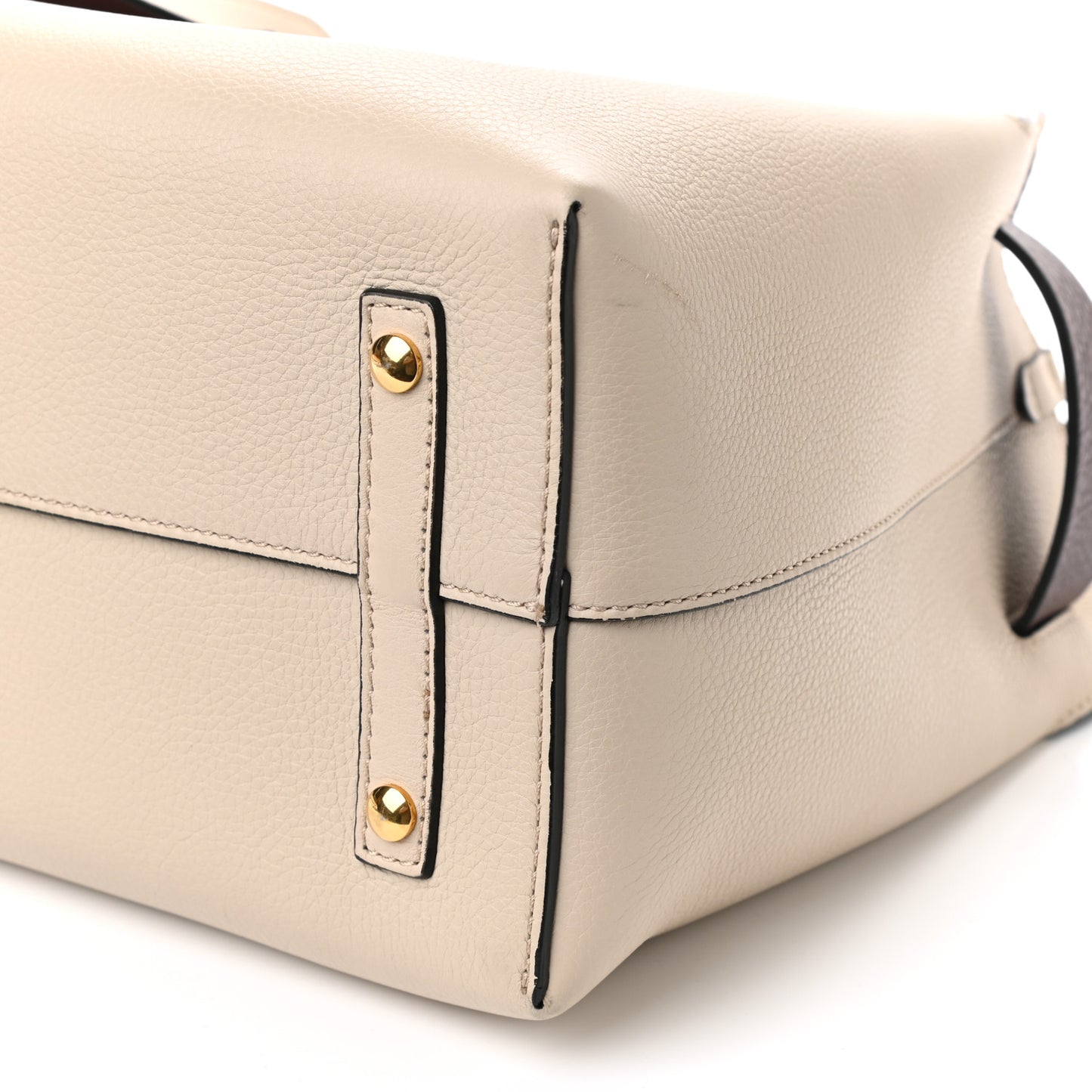 Soft Grain Calfskin Medium Belt Bag Ivory Mahogany Red