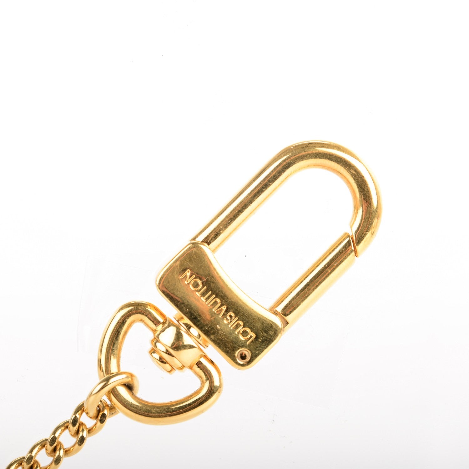 Louis Vuitton Metal Pochette Extender Key Ring Chain Gold 3 of 4