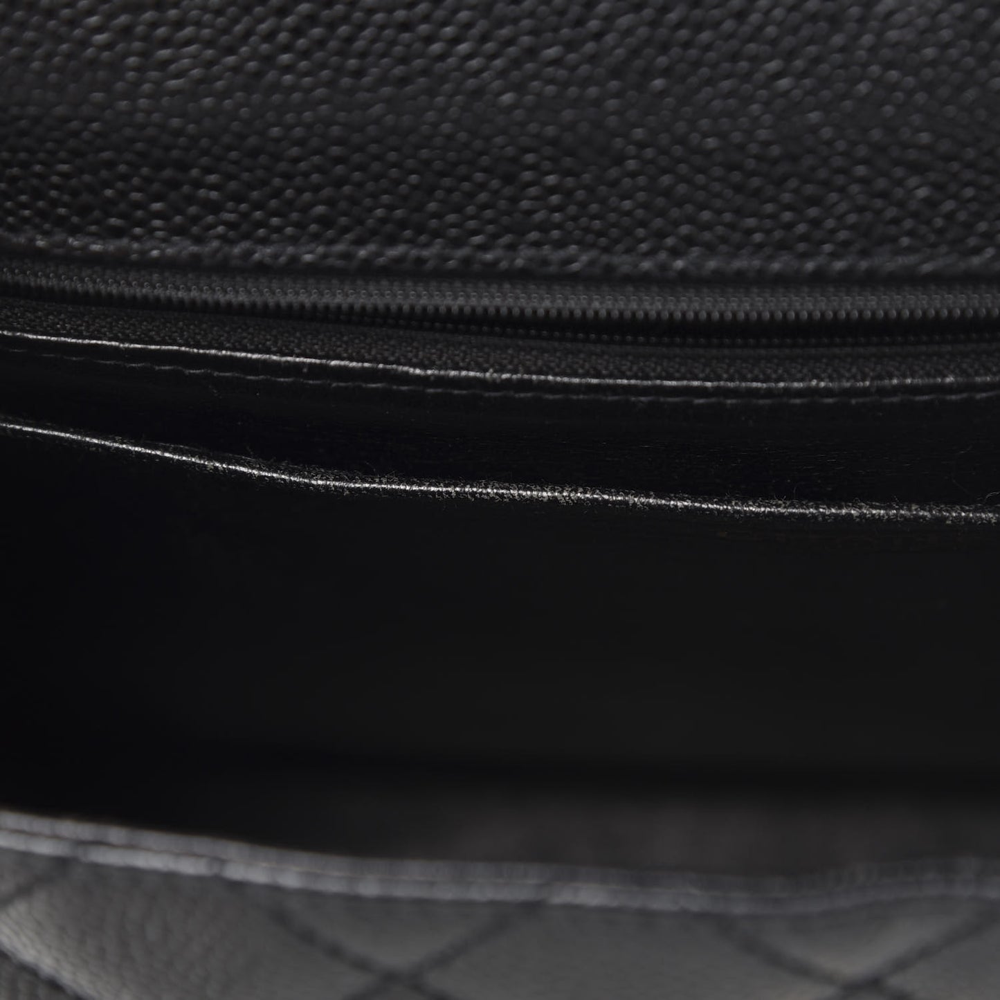 Caviar Quilted Jumbo Kelly Flap Black