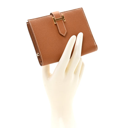 Hermes Epsom Bearn Compact Wallet Gold 2 of 9