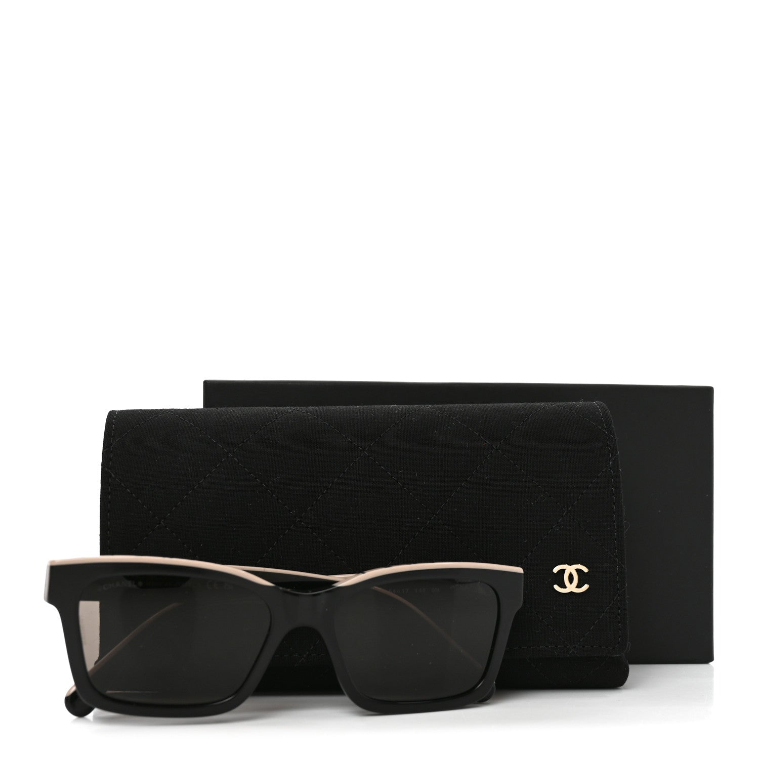 Chanel Acetate Polarized Square Sunglasses 5417 Black Beige 7 of 7