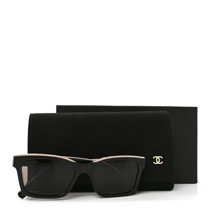 Chanel Acetate Polarized Square Sunglasses 5417 Black Beige 7 of 7