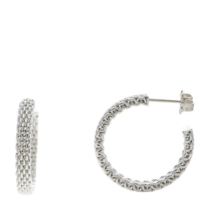 Tiffany Sterling Silver Narrow Somerset Hoop Earrings 1 of 4