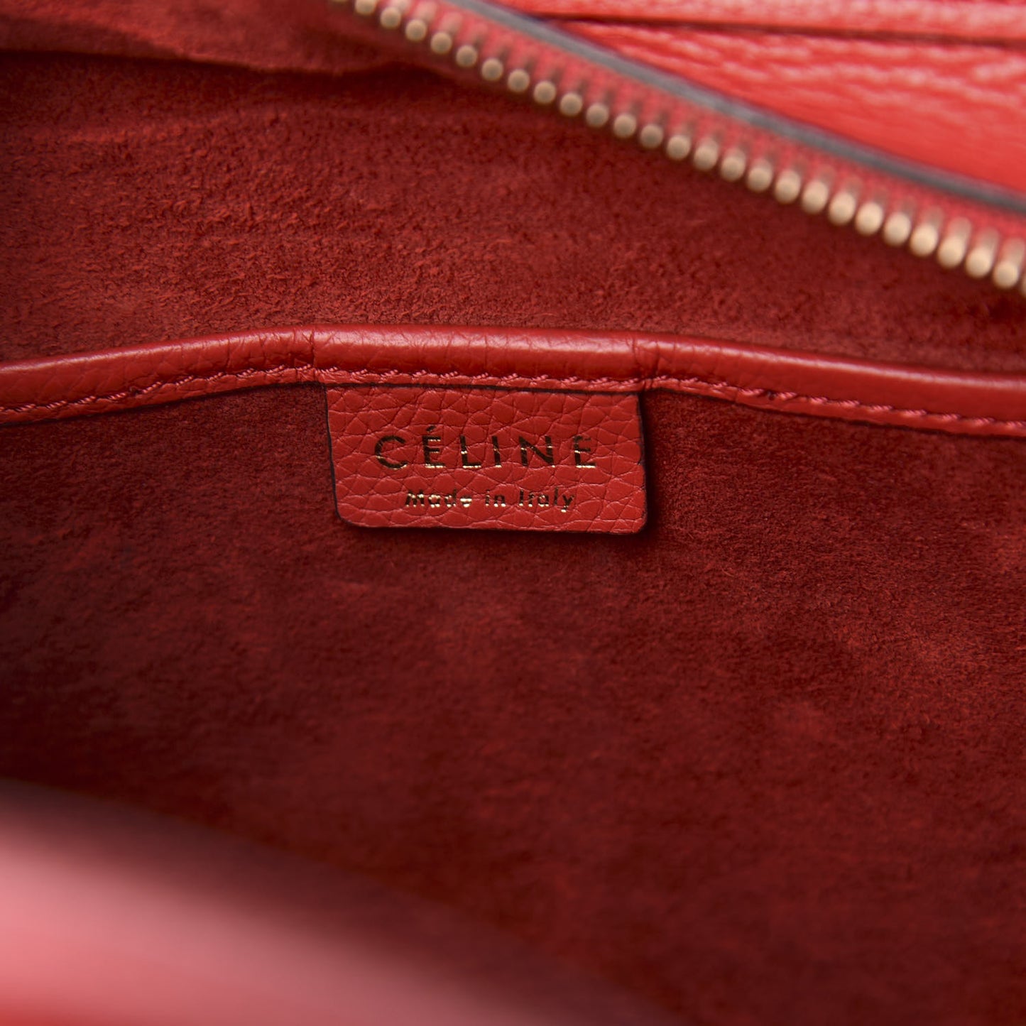 Drummed Calfskin Nano Luggage Red