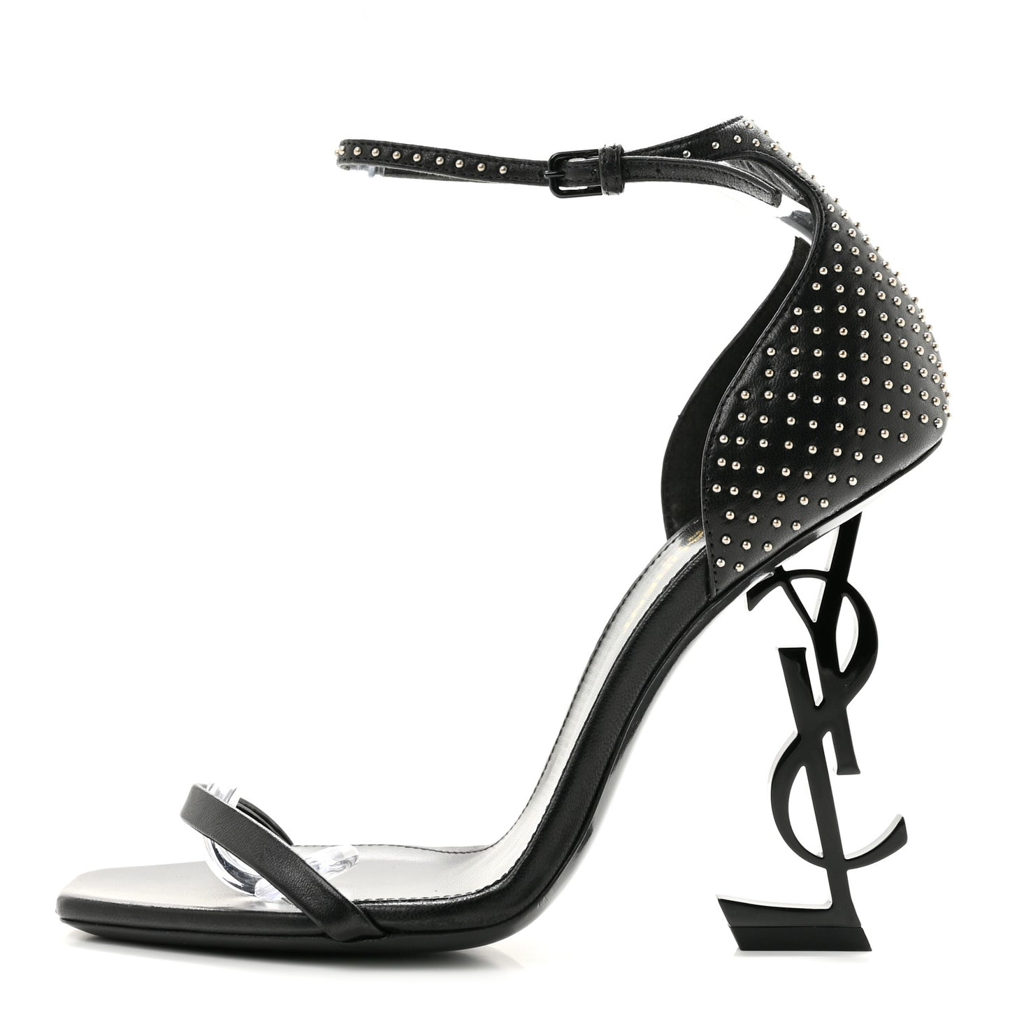Calfskin Studded Opyum Sandals 37 Black