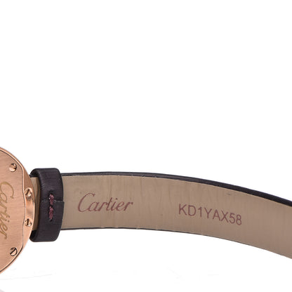Cartier 18K Pink Gold Satin Diamond 23mm Love Quartz Watch Purple 7 of 9