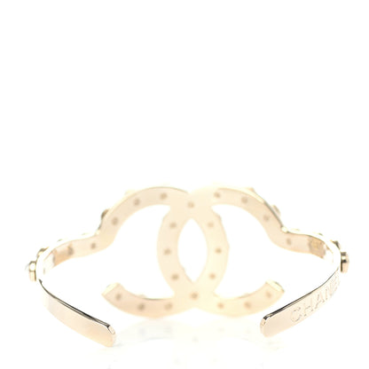 Chanel Pearl CC Cuff Bracelet Gold 2 of 3