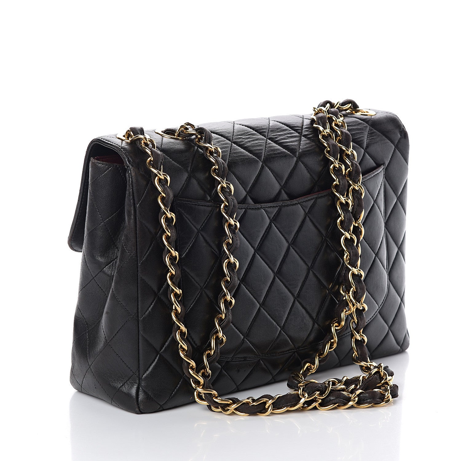 Chanel Lambskin Quilted Jumbo Single Flap Black 2 of 9