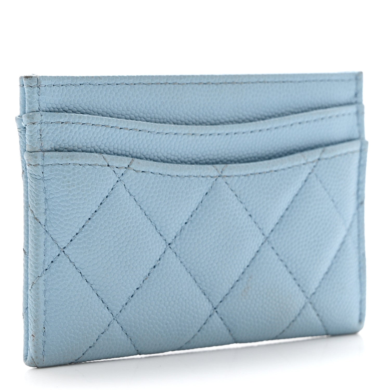 Chanel Caviar Quilted Card Holder Light Blue 2 of 8
