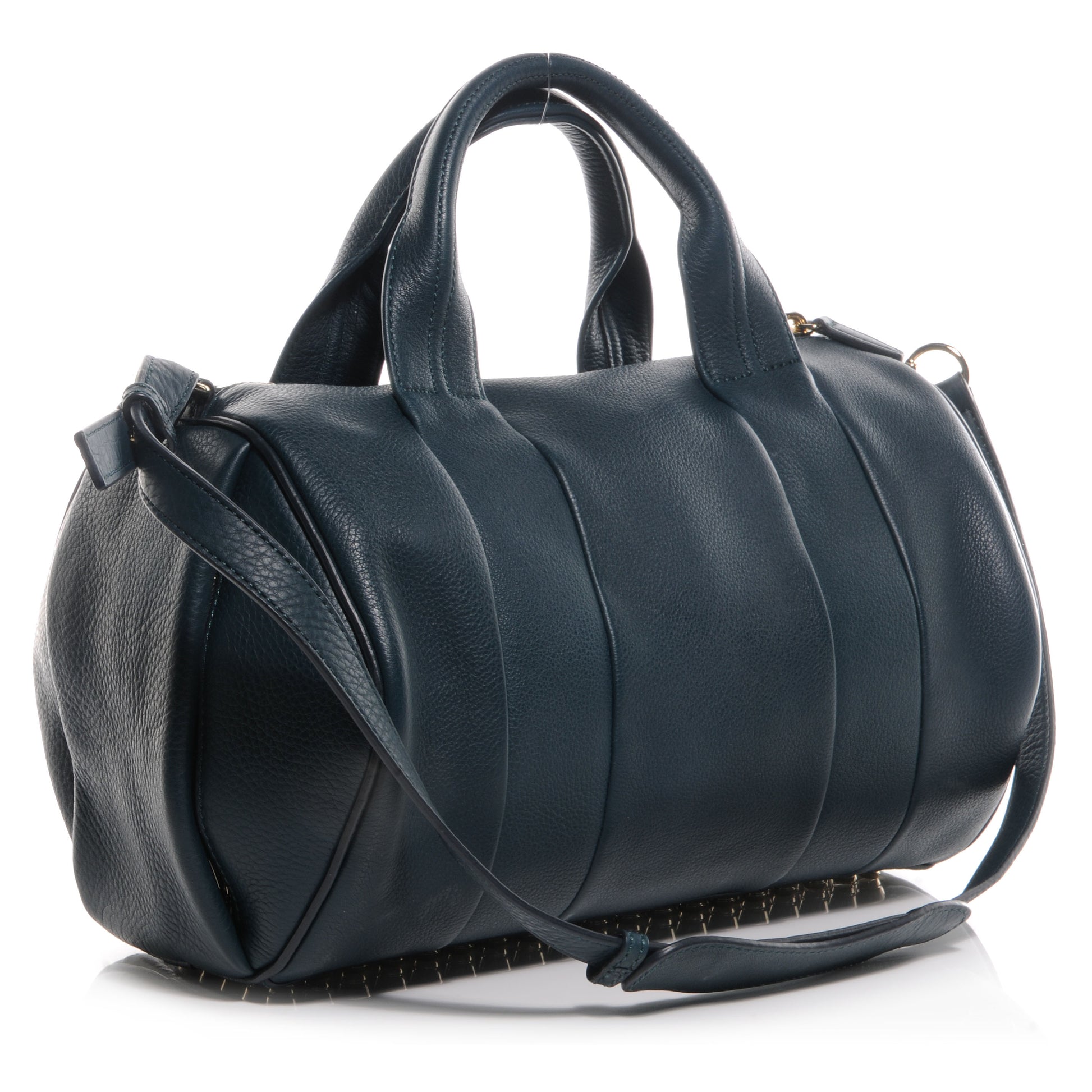 Alexander Wang Leather Rocco Duffel Dark Argon with Pale Gold Hardware 3 of 6